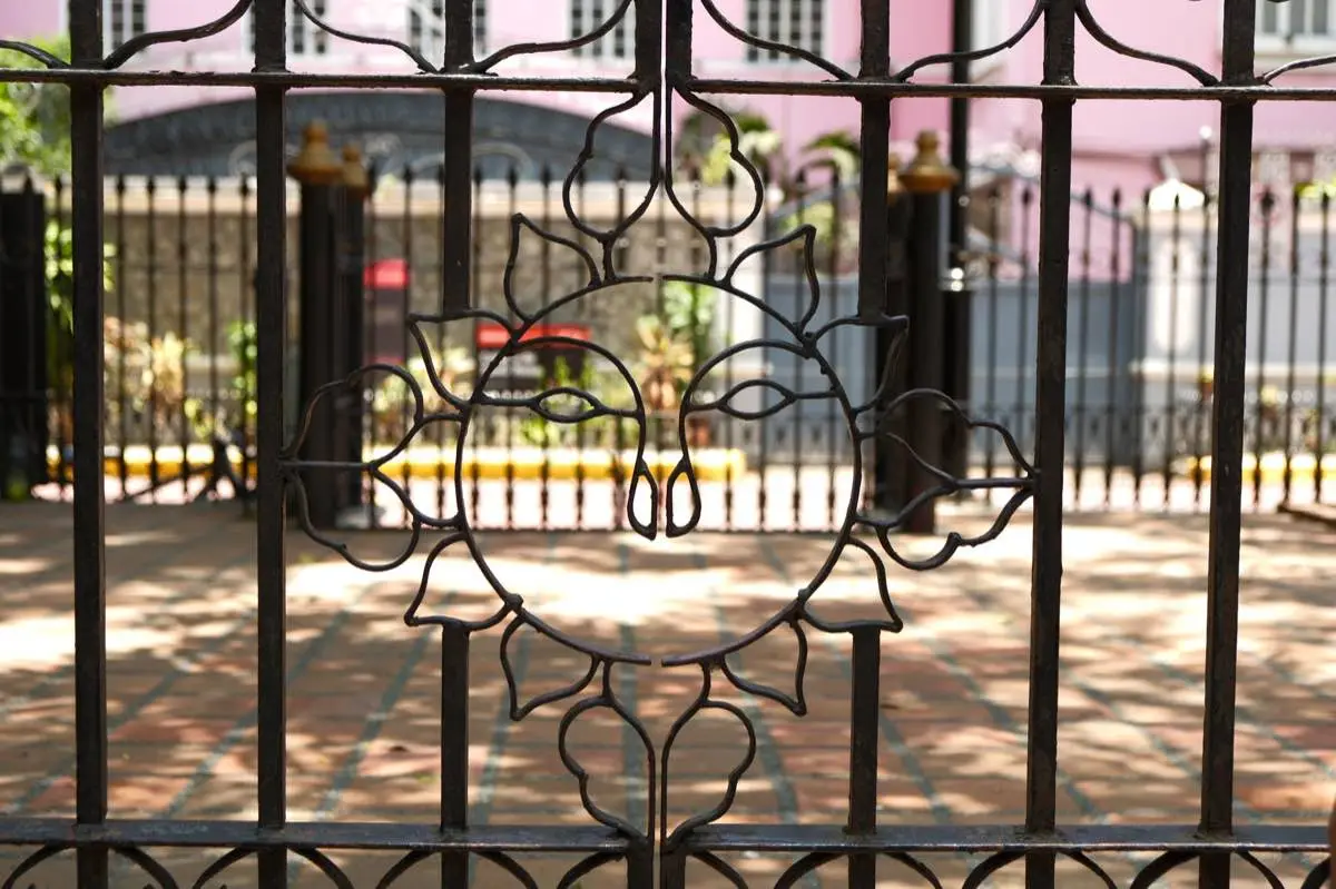 Keypad access control pedestal at a driveway gate in Modesto, CA